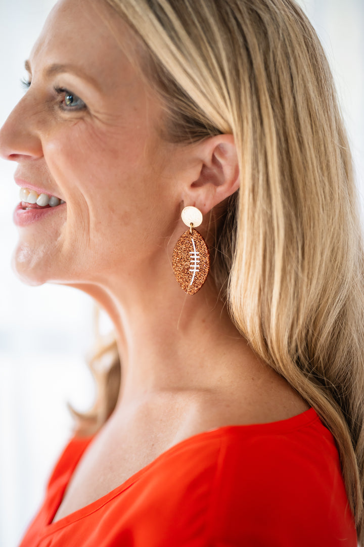 Glitter Football Acrylic Earrings