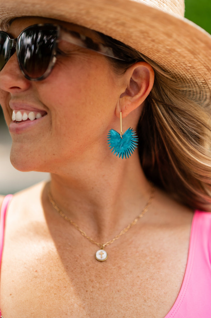 Fan Leaf Drop Earrings