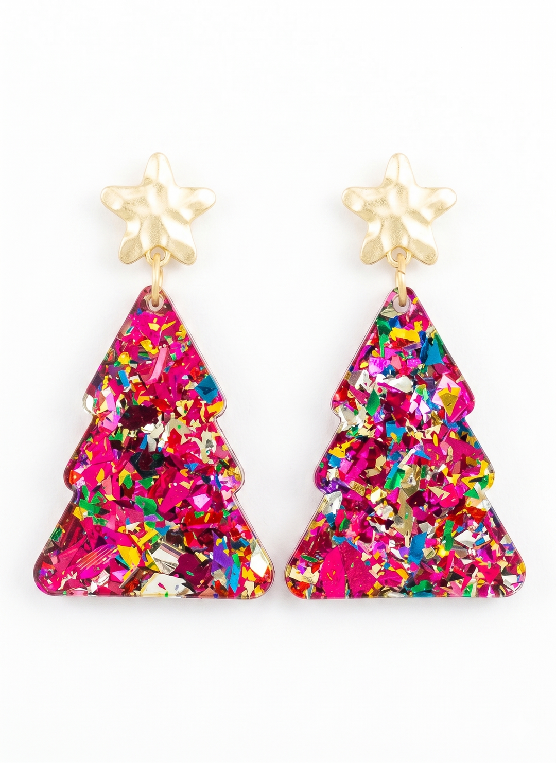 Classic Confetti Christmas Tree Earrings