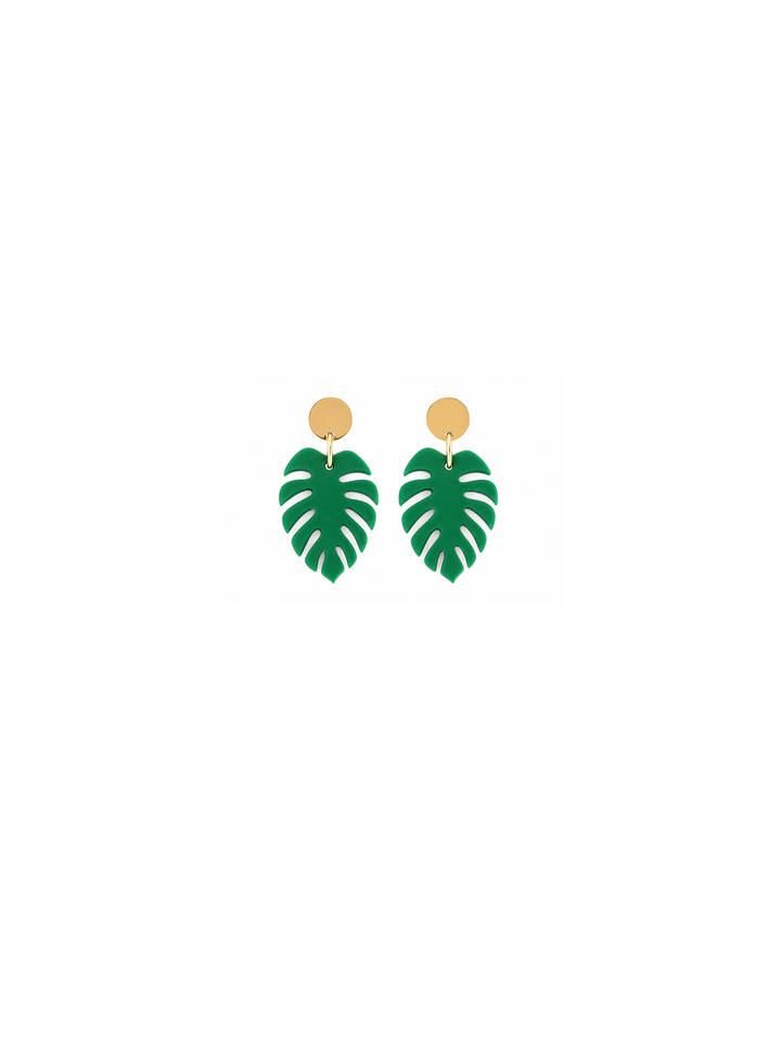 Mini Monstera Leaf Earrings
