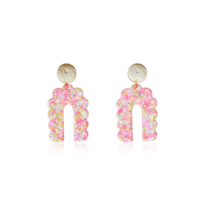 Dotted Confetti Scalloped Arch Earrings