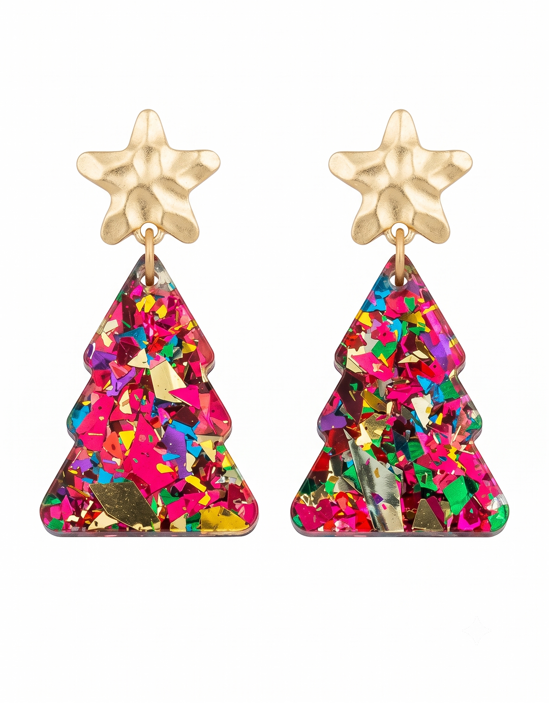 Classic Confetti Christmas Tree Earrings