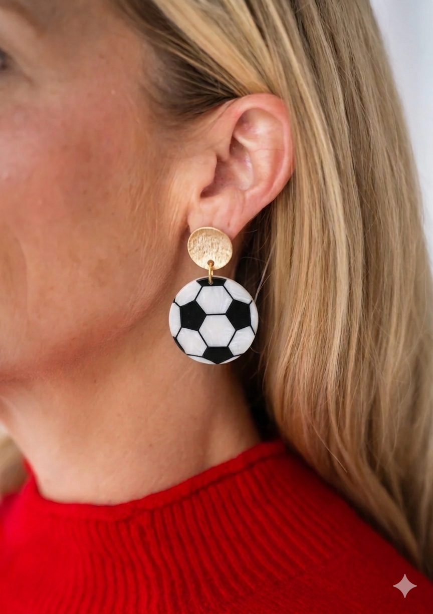 Soccer Acrylic Earrings