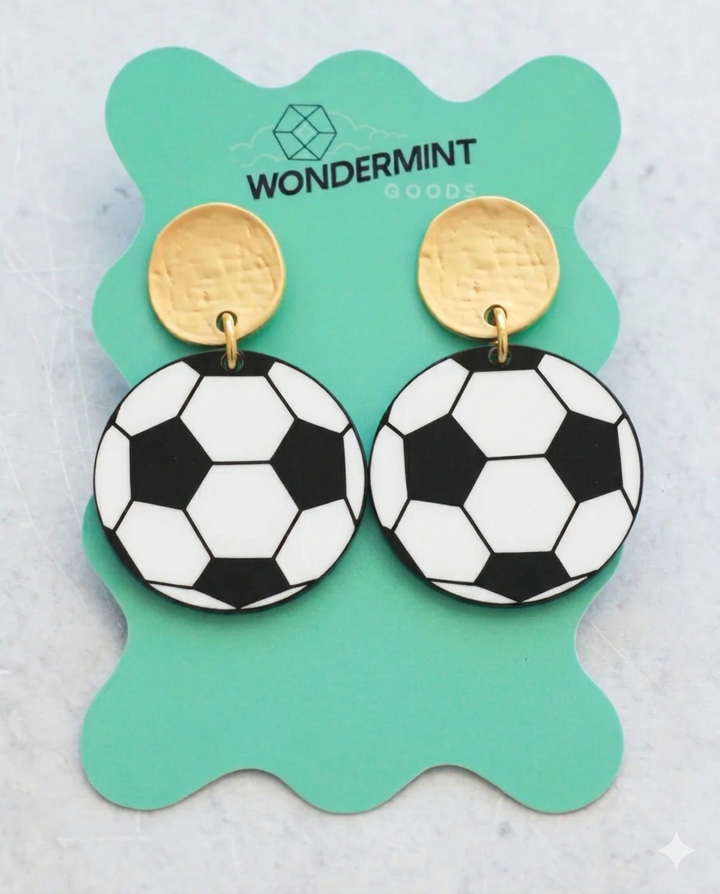 Soccer Acrylic Earrings