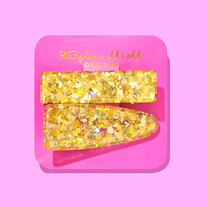 Hair Clip Set - Gold Confetti