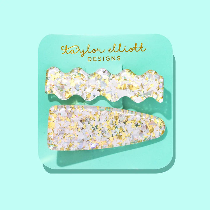 Hair Clip Set - Pearl Confetti