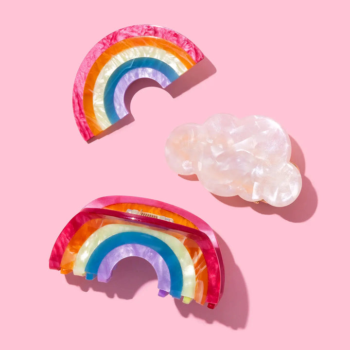 Hair Claw Clip Set - Rainbow + Cloud