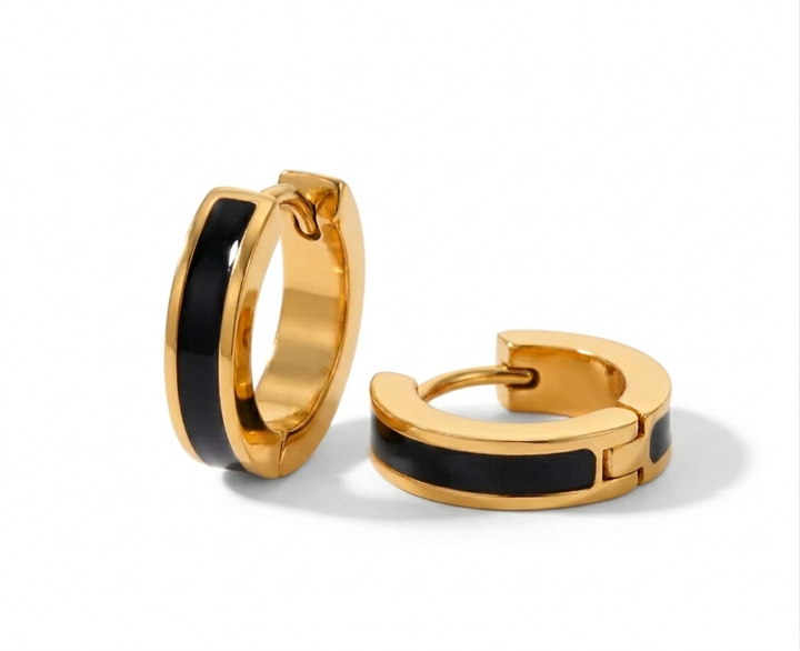 Enamel Stripe Hoops