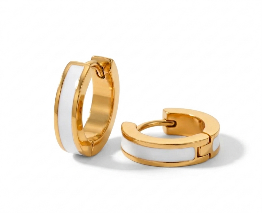 Enamel Stripe Hoops