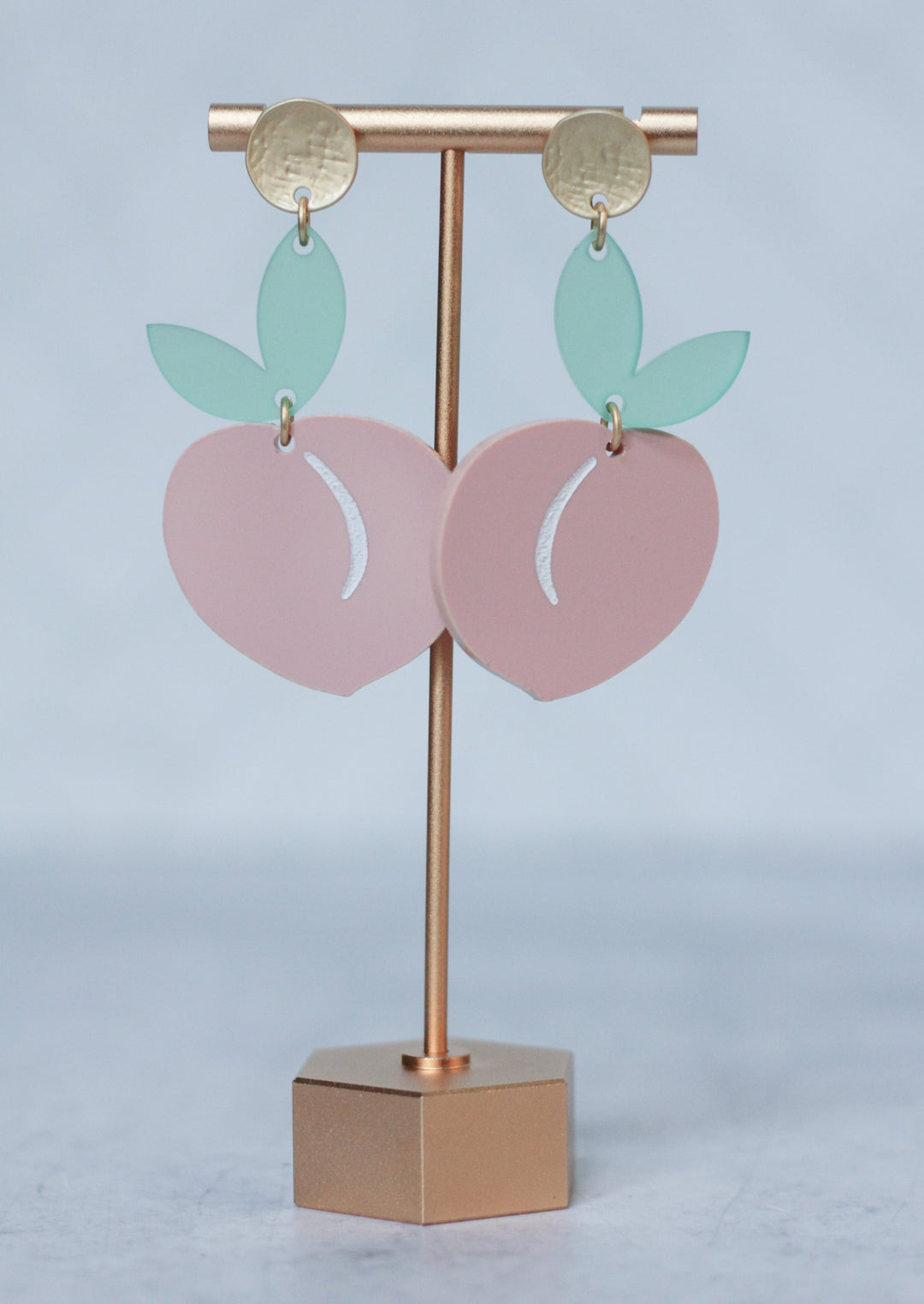 Acrylic Peach Fruit Earrings