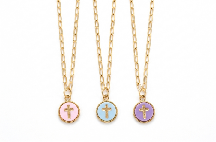 Pastel Cross Layering Necklace