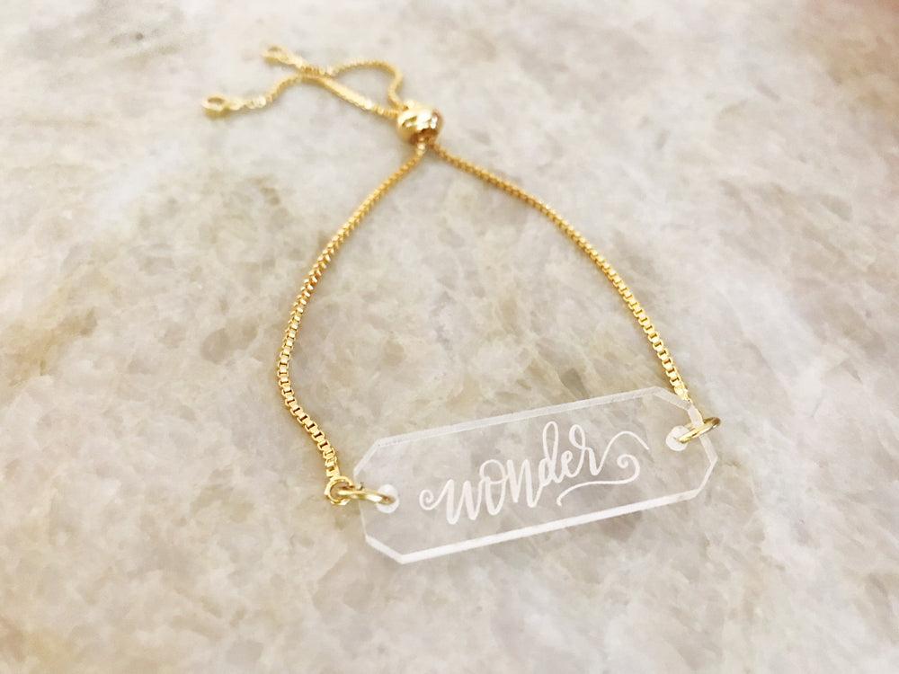 Inspirational Acrylic Bar Chain Bracelet - Wondermint Goods