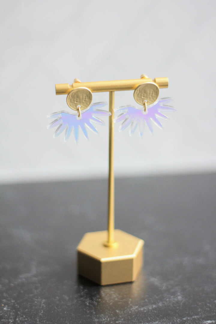 Acrylic Fan Stud Earrings