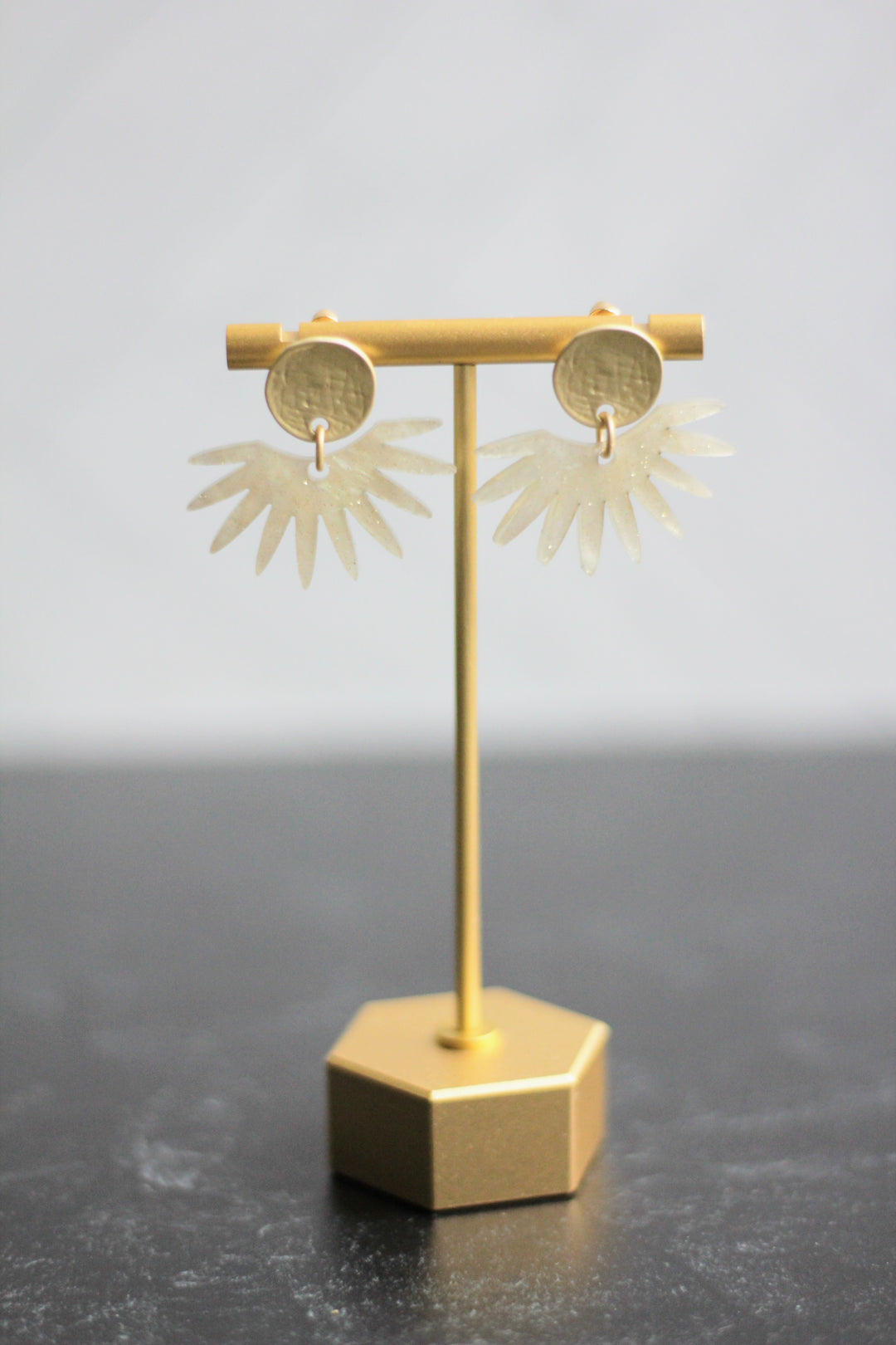 Acrylic Fan Stud Earrings