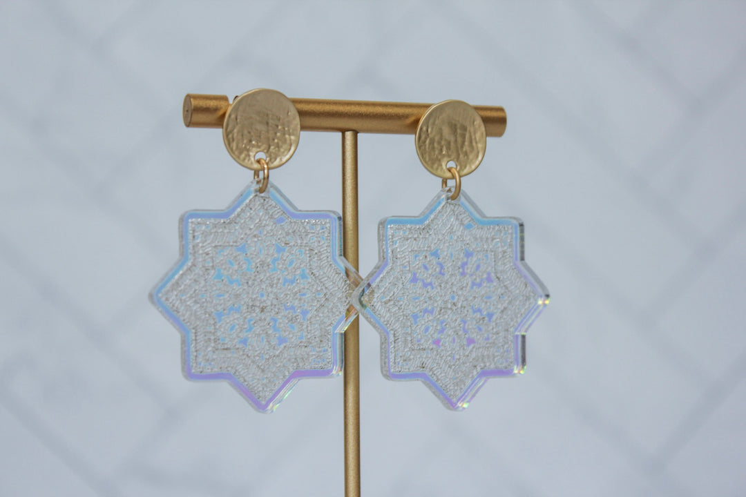 The Alia - Moroccan Iridescent Acrylic Earrings