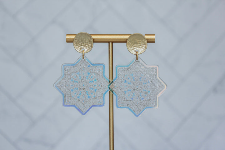 The Alia - Moroccan Iridescent Acrylic Earrings