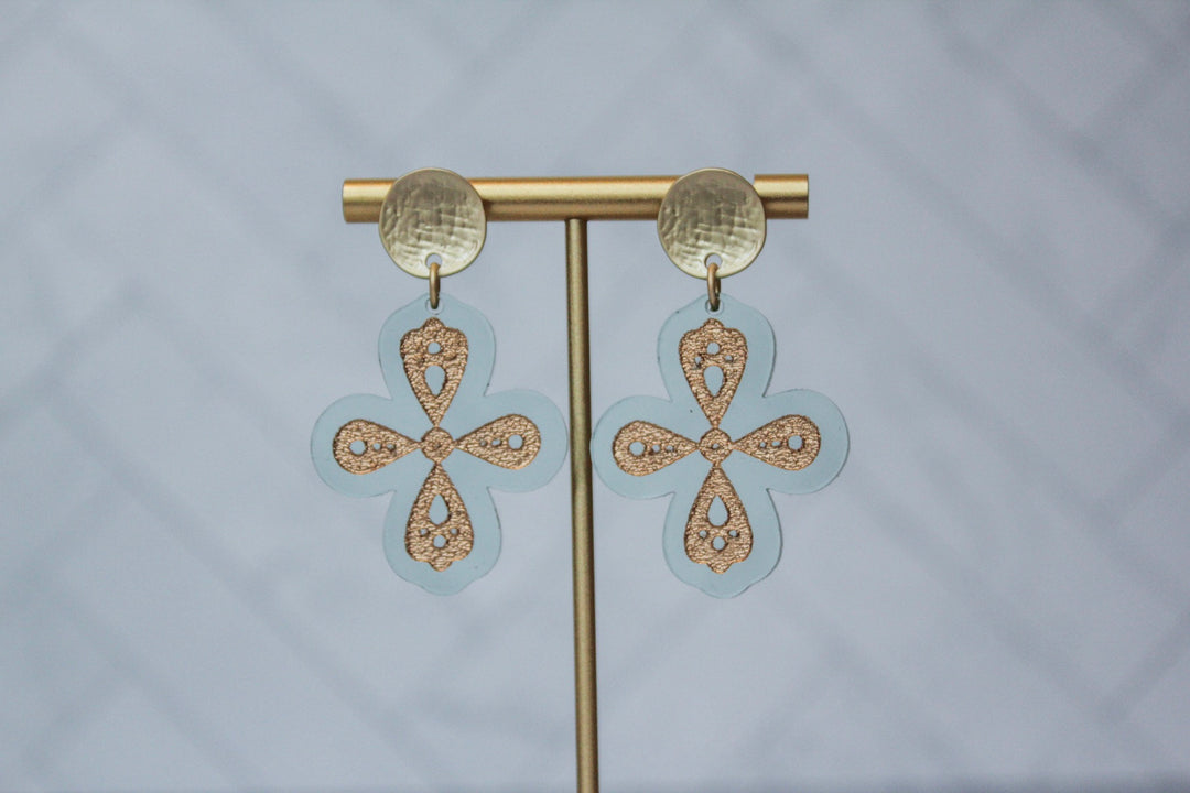 Moroccan Cross Acrylic Earrings