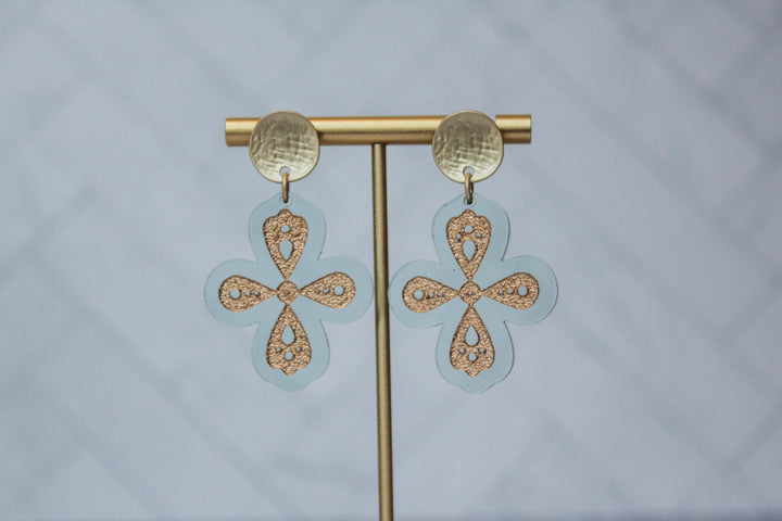 Moroccan Cross Acrylic Earrings