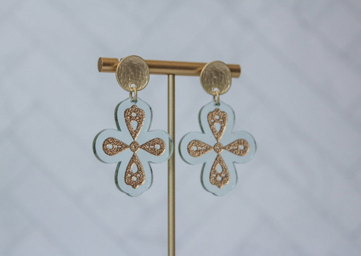 Moroccan Cross Acrylic Earrings - Wondermint Goods