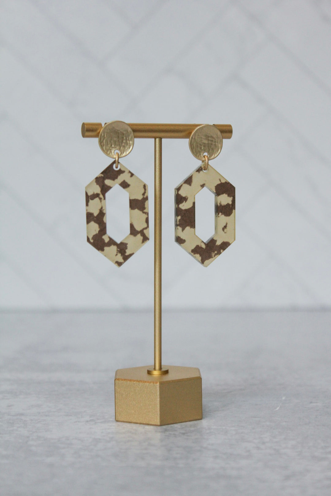 The Sara - Hexagon Acrylic Earrings