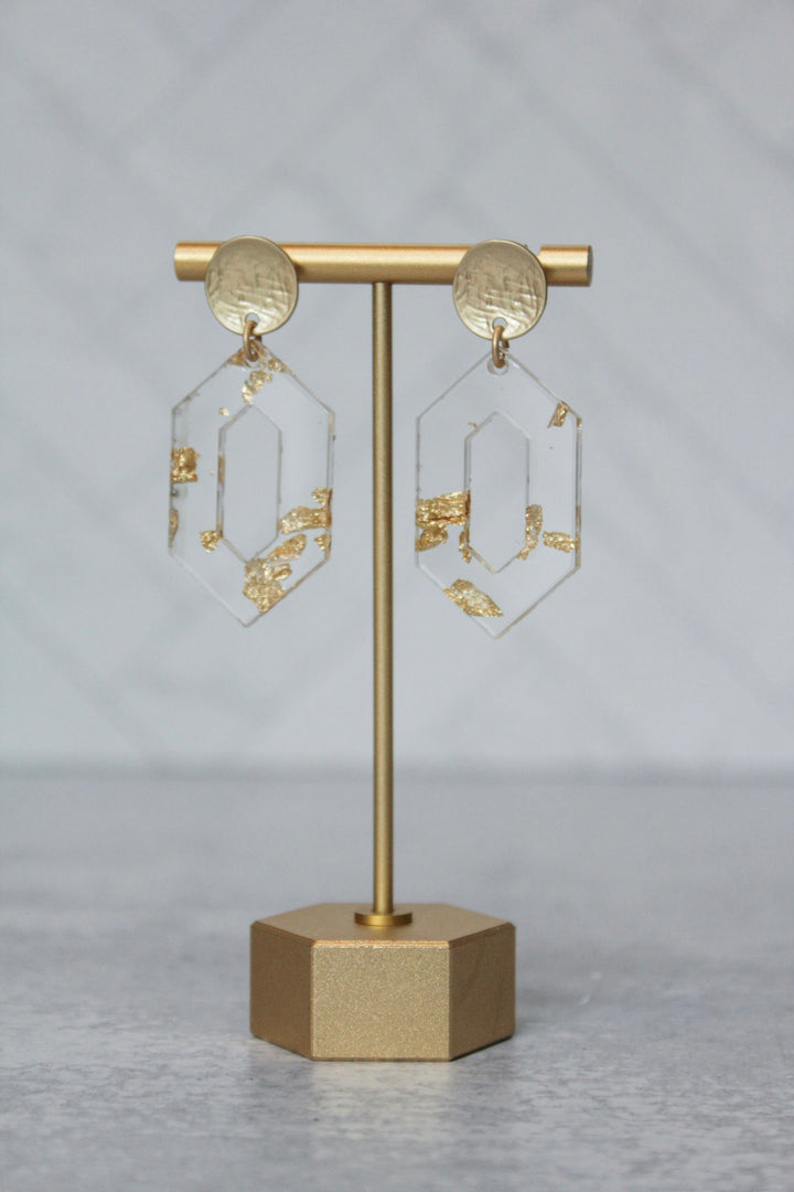 The Sara - Hexagon Acrylic Earrings