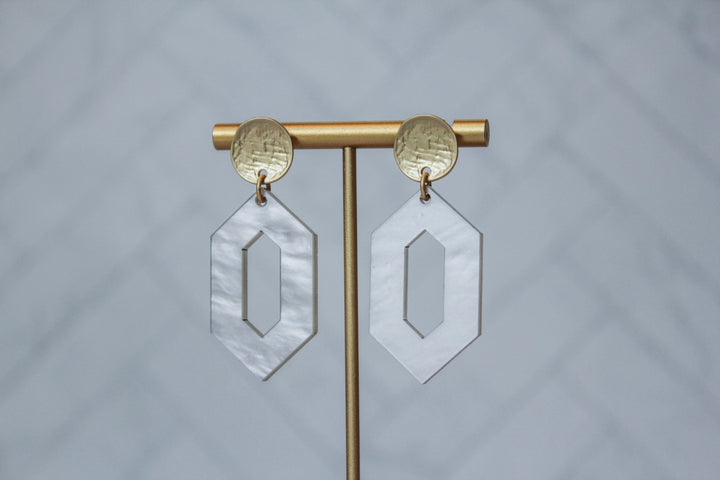 The Sara - Hexagon Acrylic Earrings