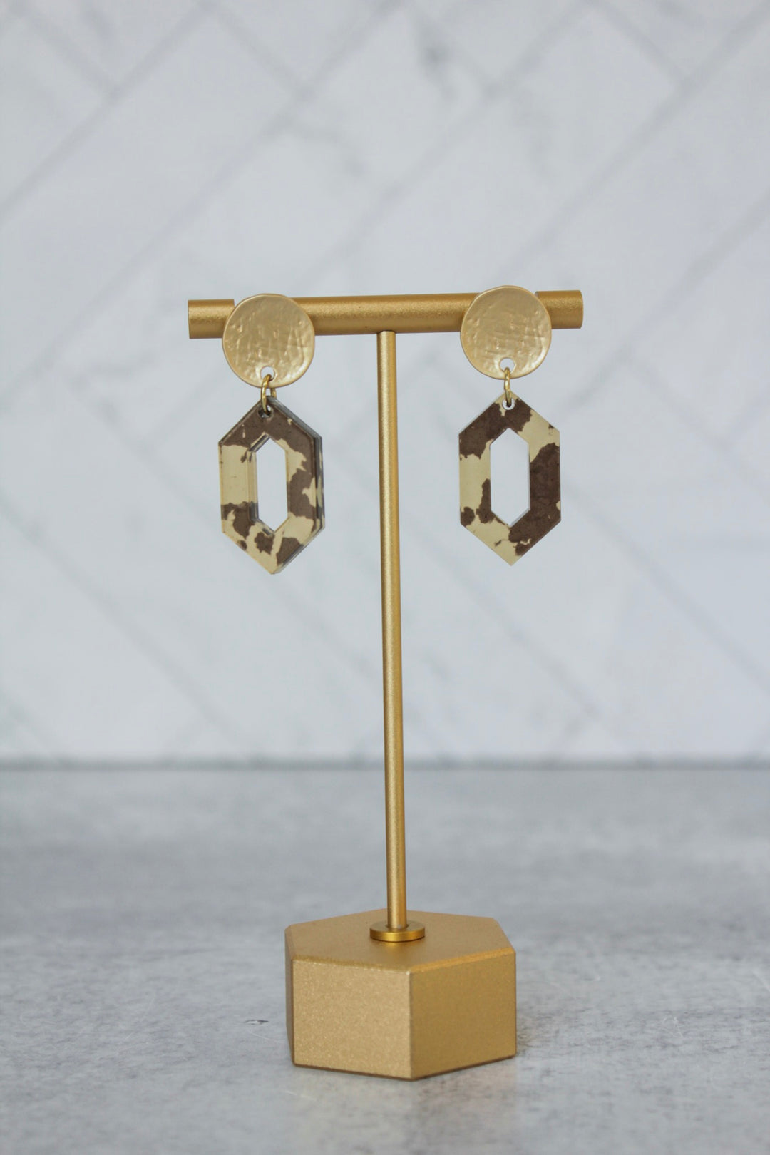 The Sara Mini - Hexagon Acrylic Earrings