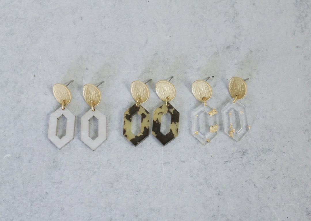 Mini Hexagon Acrylic Earrings - Wondermint Goods
