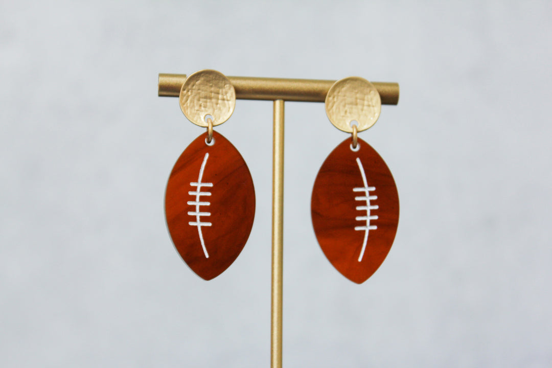 Football Tortoise Swirl Acrylic Earrings