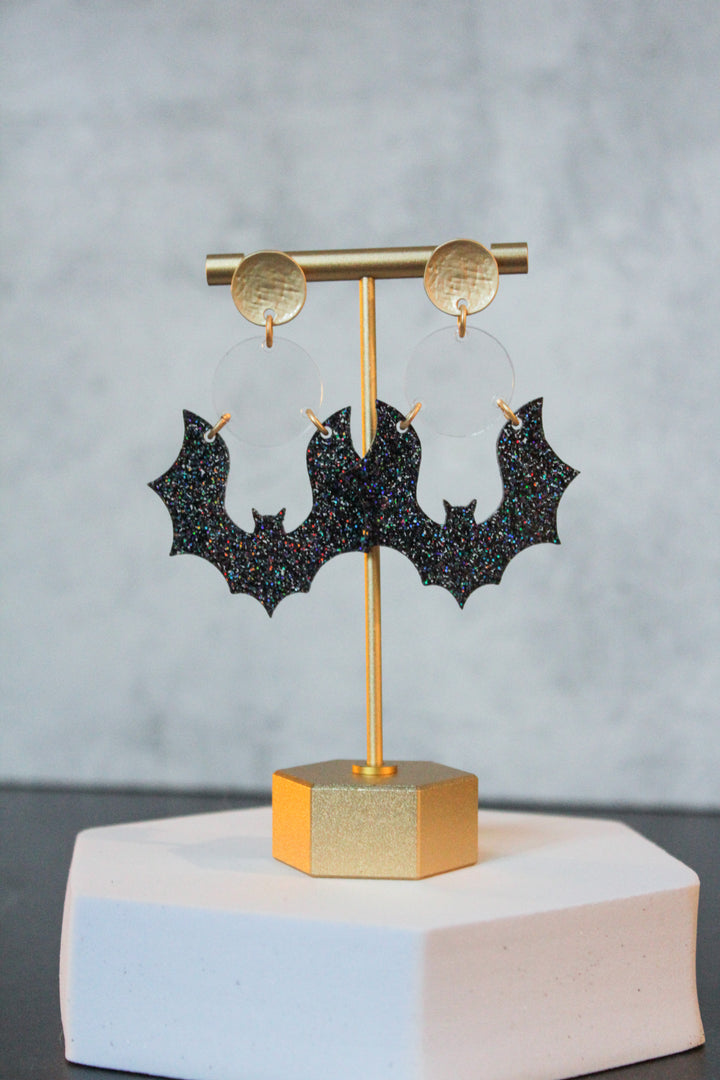 Bat Acrylic Halloween Earrings