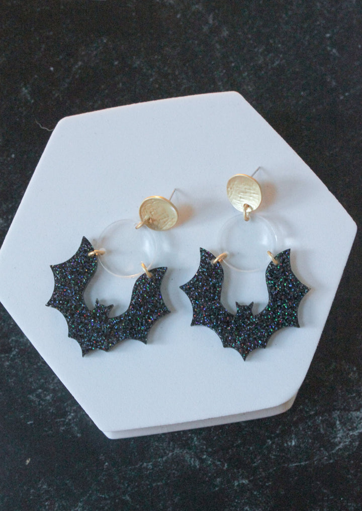 Bat Acrylic Halloween Earrings