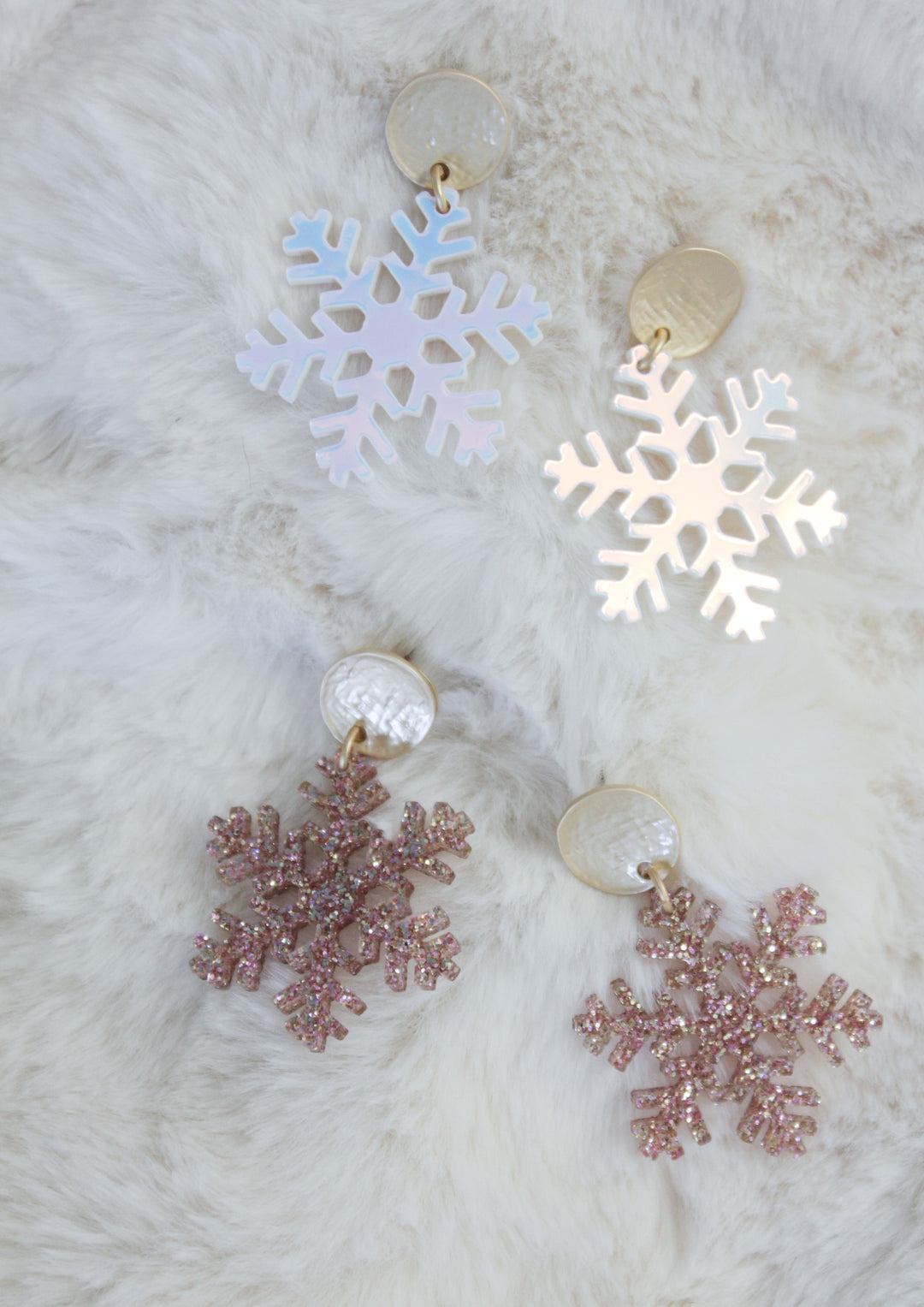 snowflake acrylic earrings