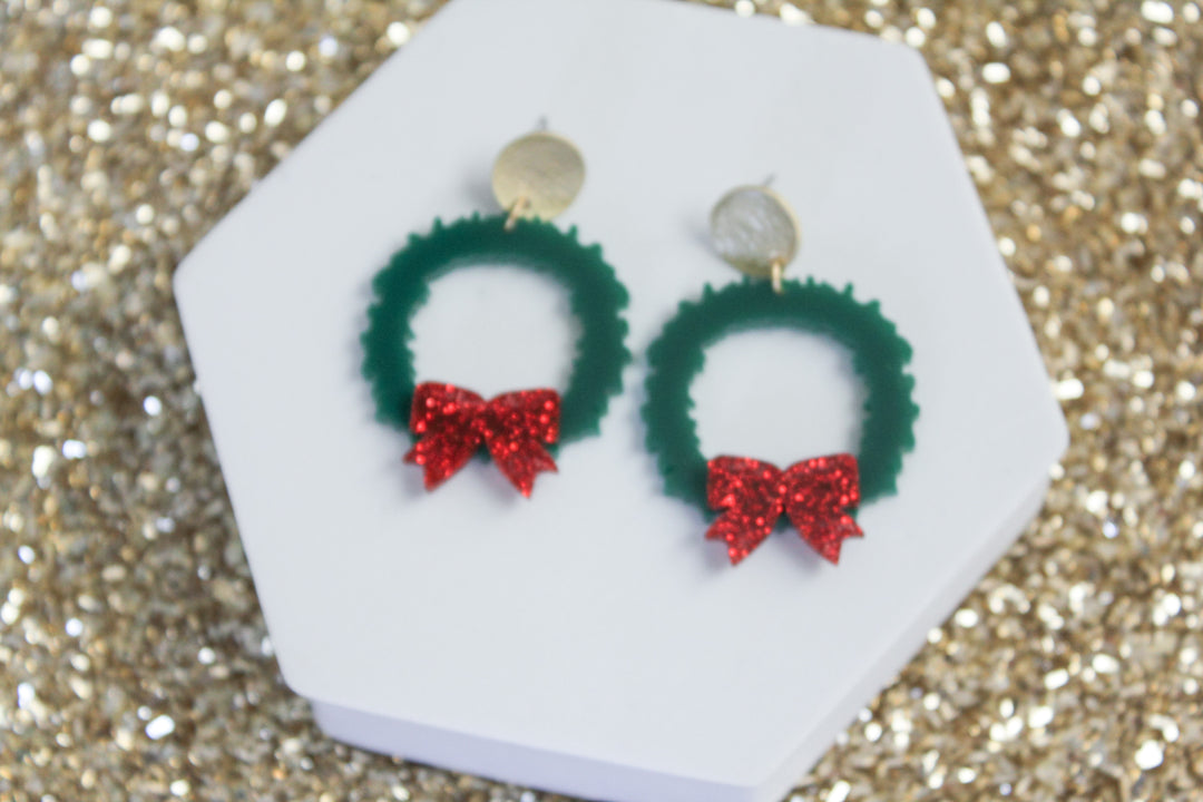 Christmas Wreath Earrings