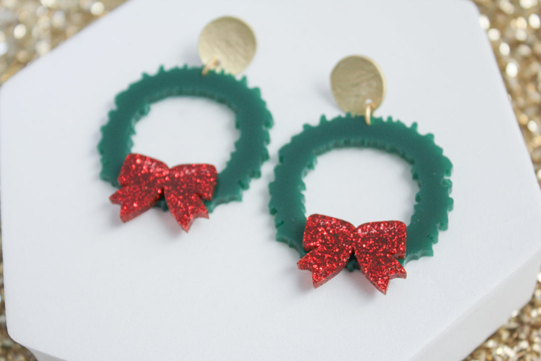 Christmas Wreath Earrings