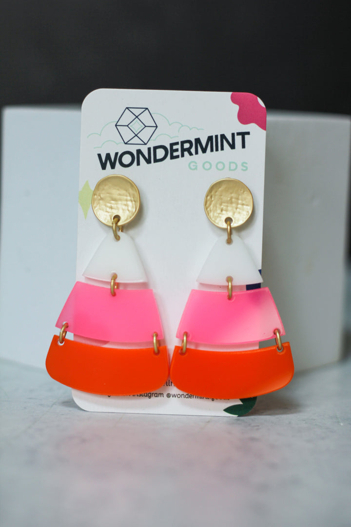 Candy Corn Acrylic Earrings