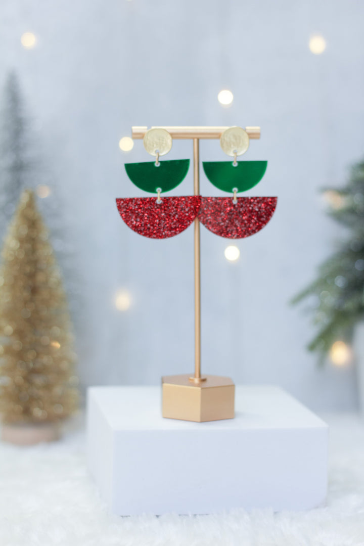 Gloria Earrings - Red & Green