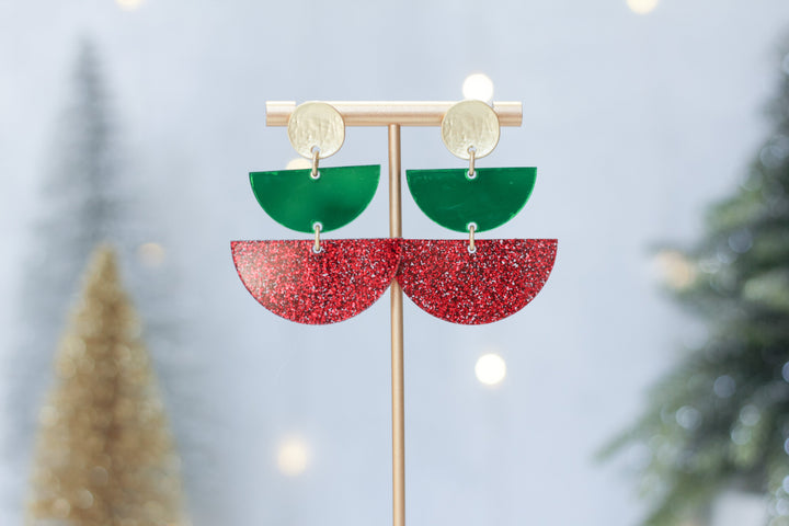 Gloria Earrings - Red & Green