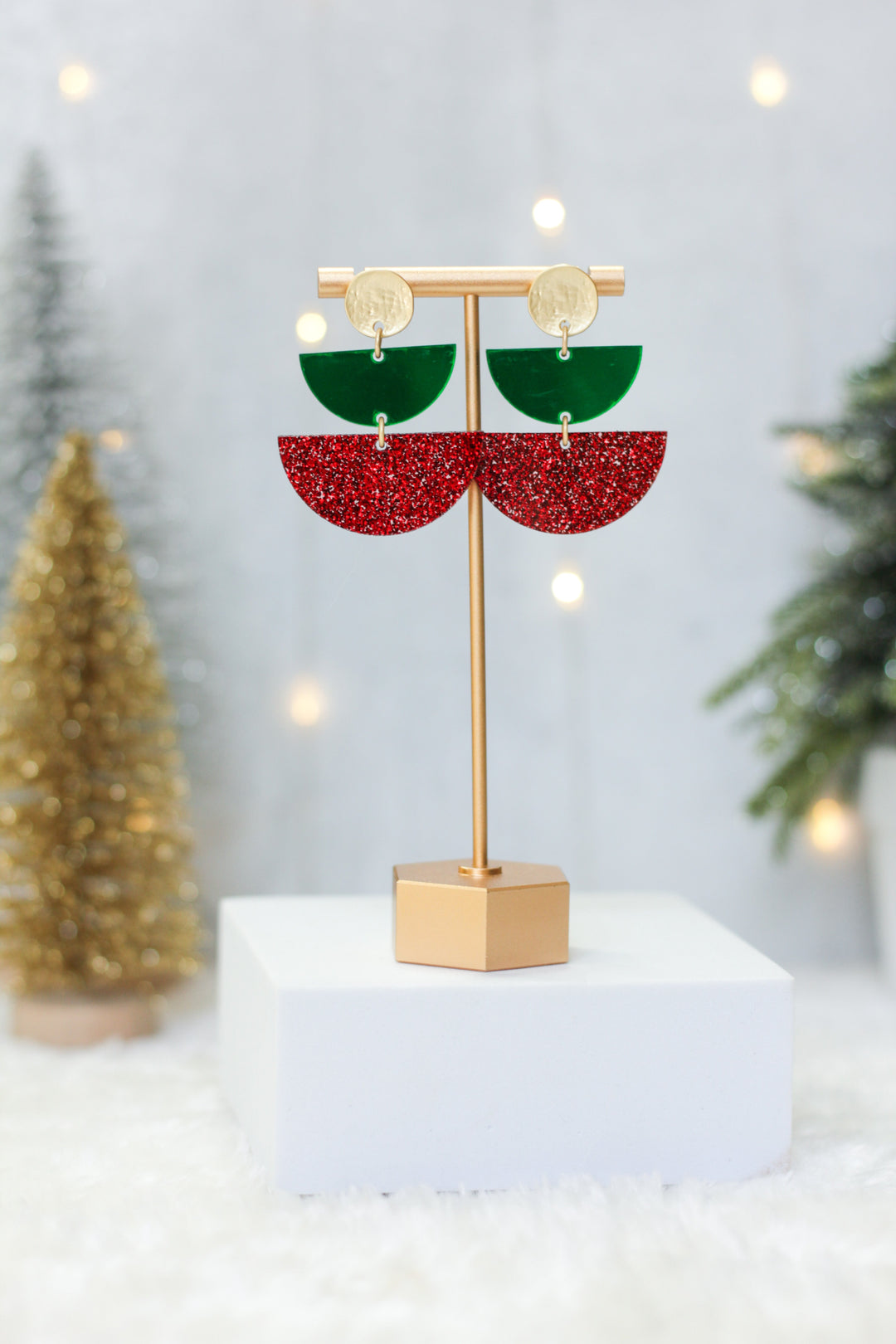 Gloria Earrings - Red & Green