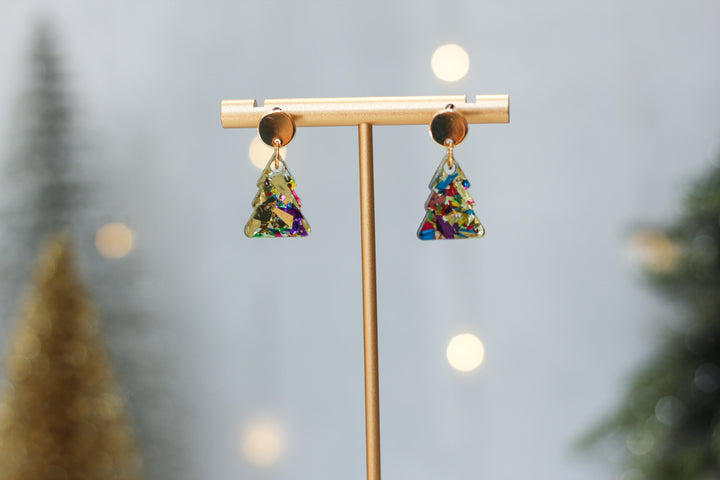 Mini Christmas Tree Earrings