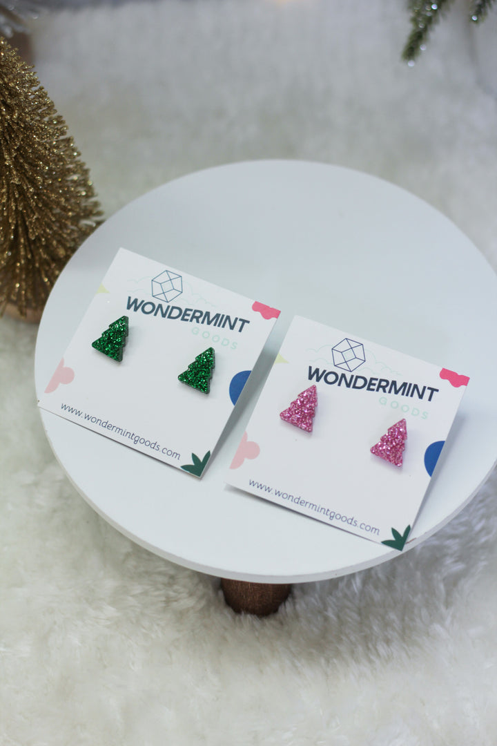 Mini Christmas Tree Stud Earrings