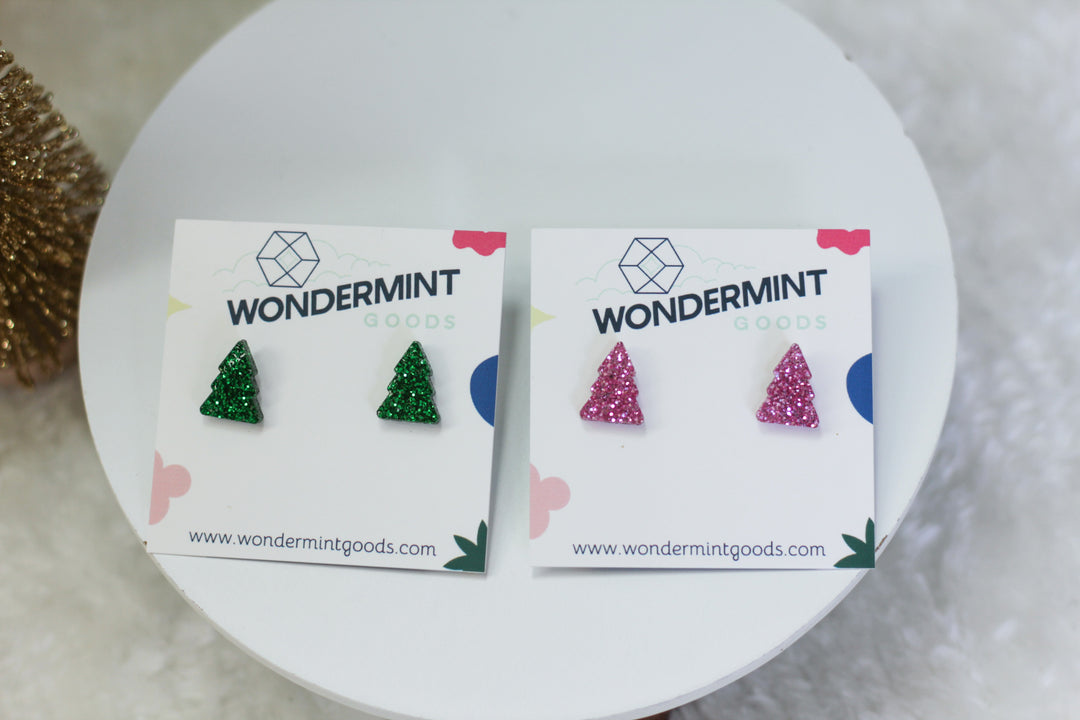 Mini Christmas Tree Stud Earrings