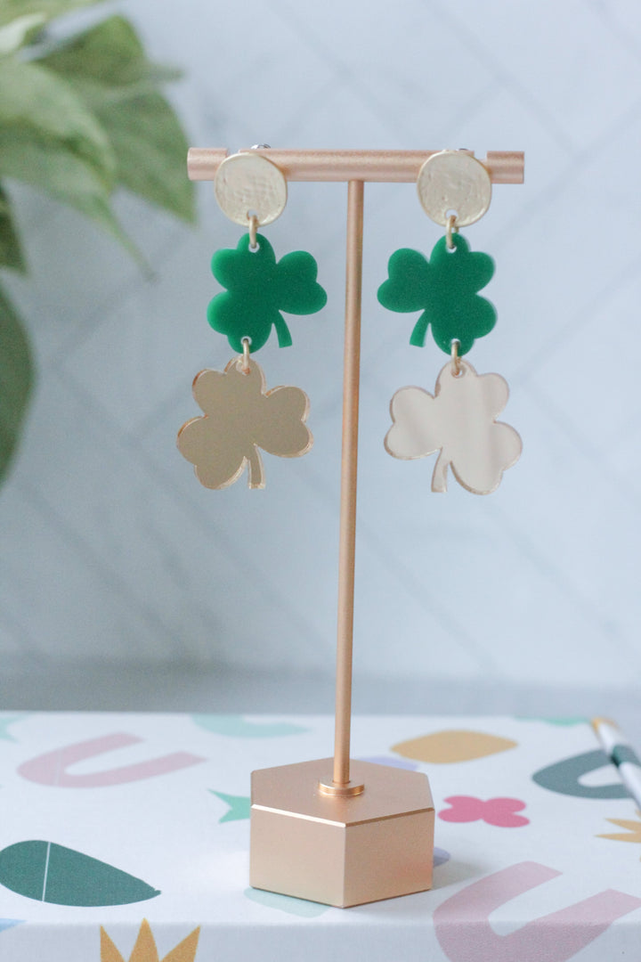 Tiered Shamrock Earrings