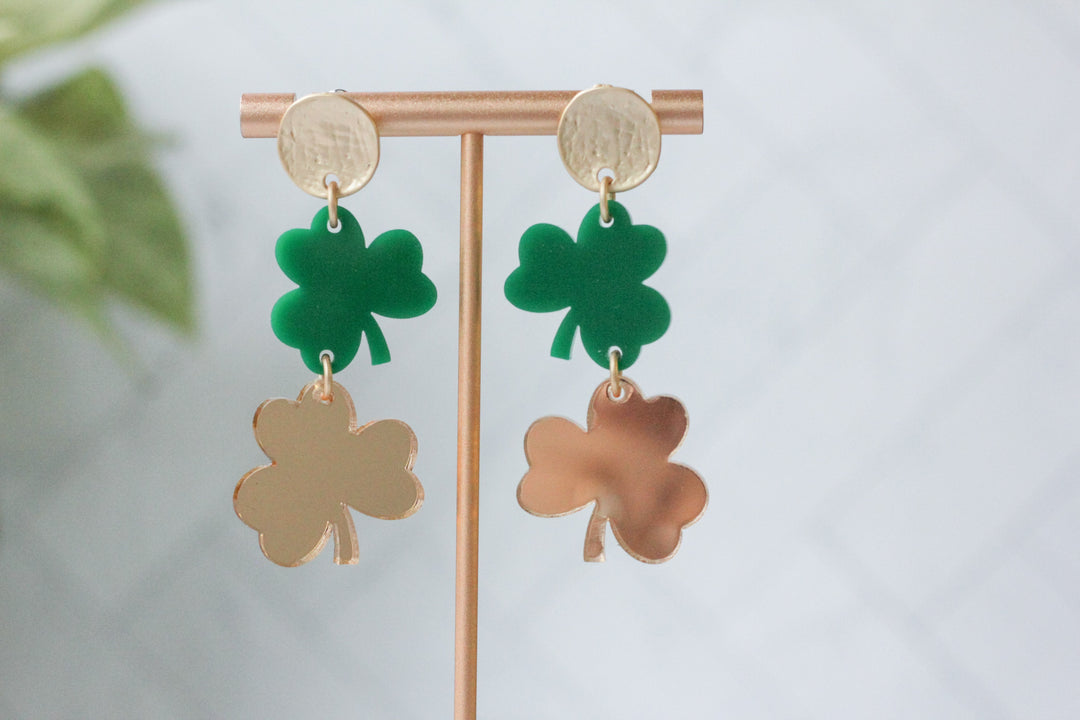 Tiered Shamrock Earrings