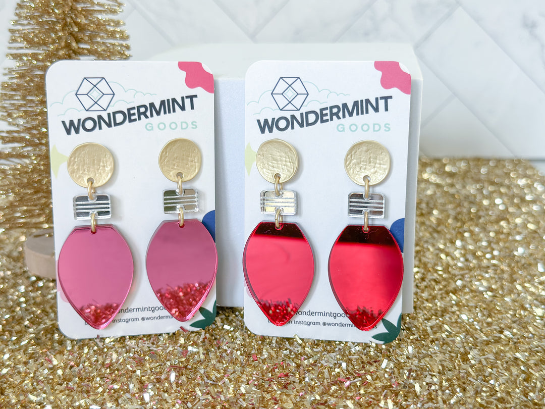 Retro Christmas Light Bulb Earrings