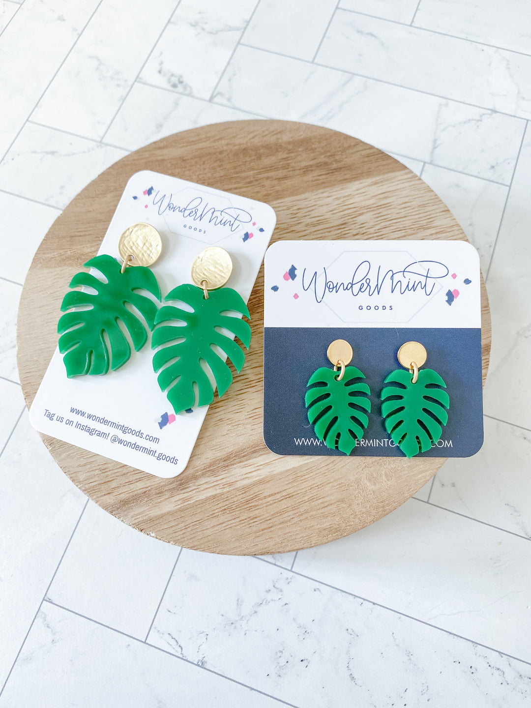 Mommy and Me Earring Set - Monstera Leaf