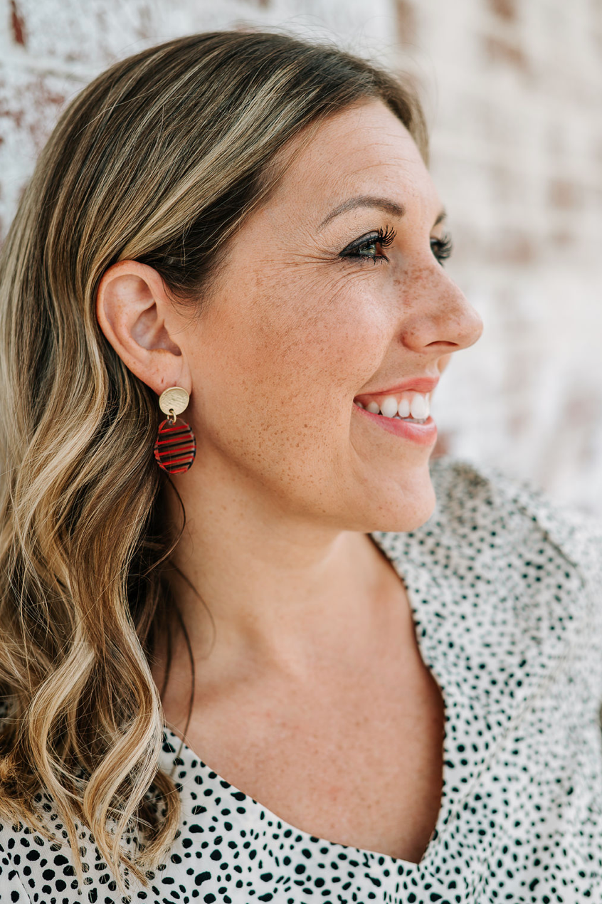 Gameday Stripe Acrylic Circle Earrings