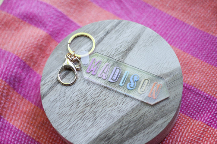 Modern 3D Name Acrylic Keychain