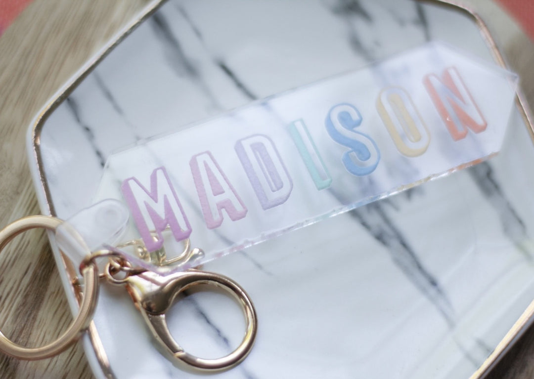 Modern 3D Name Acrylic Keychain