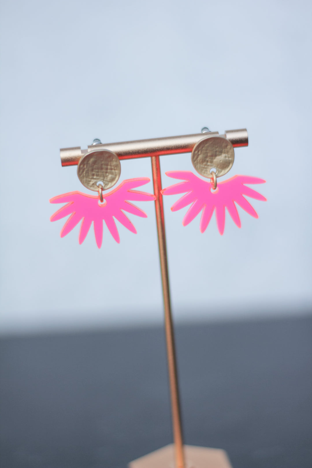 Acrylic Fan Stud Earrings